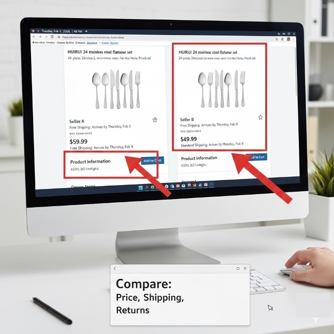 How to compare sellers using b01n4lg0tu